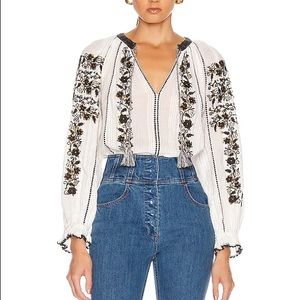 Ulla Johnson Rima blouse with gold embellishments